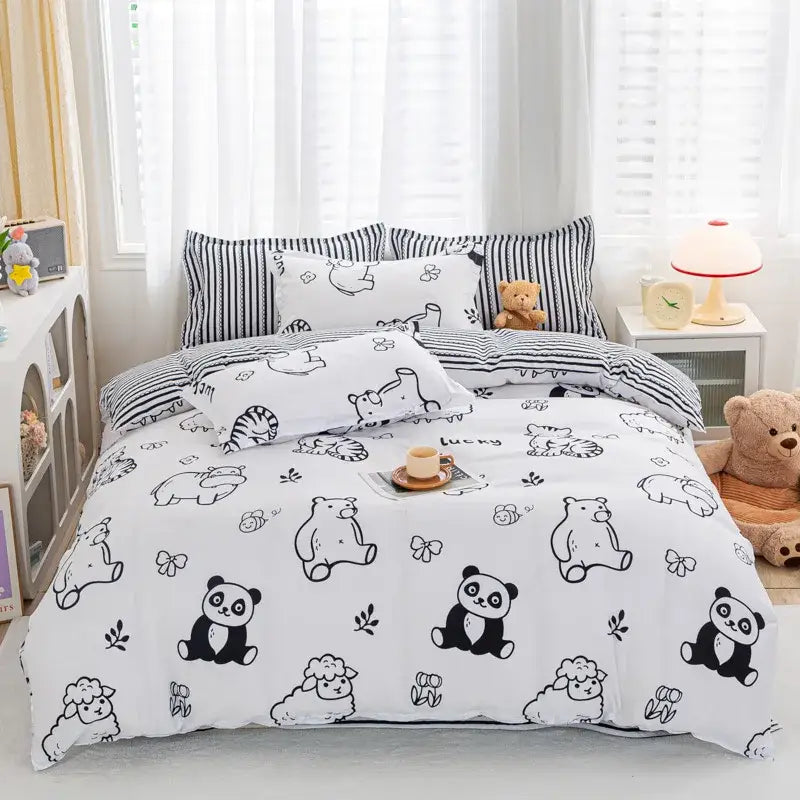 DecorBites™ Animal Pattern Bedding Set - King/Queen Size Quilt Set for Comfortable Home.