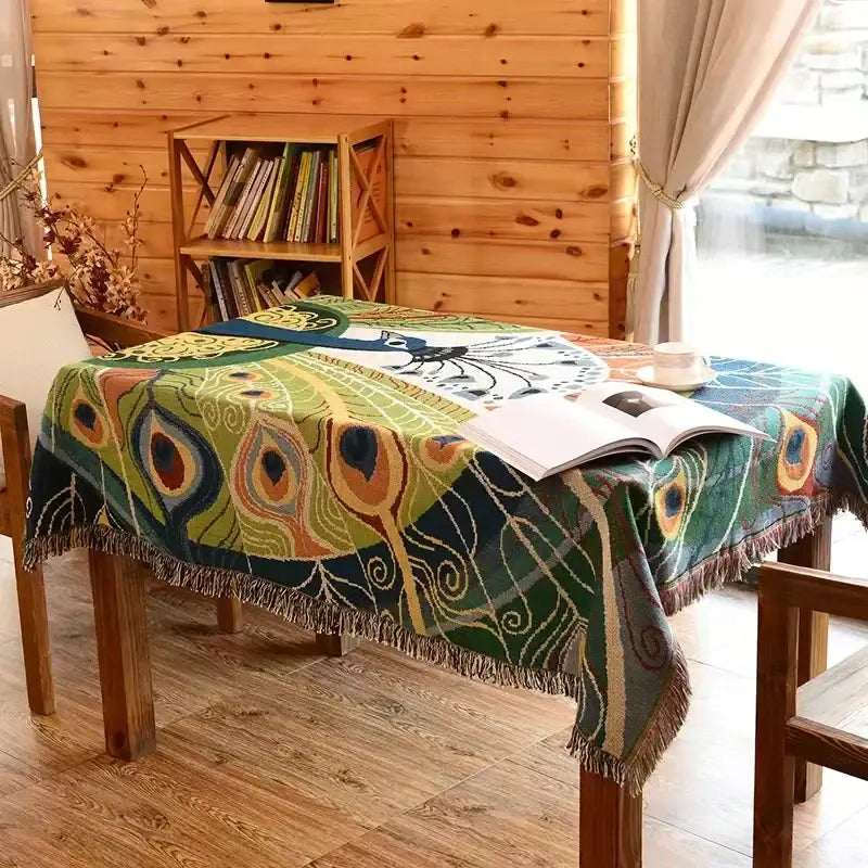 DecorBites™ Animal Pattern Throw Blanket - Stylish Sofa Cover with Tassels