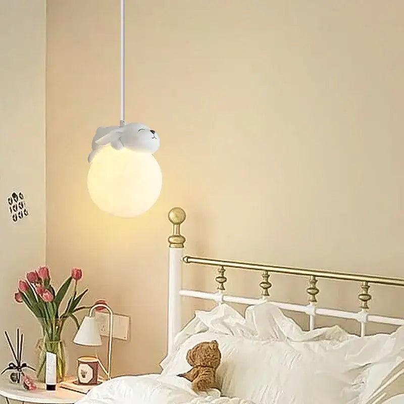 مصابيح قلادة الحيوانات من DecorBites™: ثريا بتصميم دب وأرنب وكلب وخروف لأجواء غرفة الأطفال