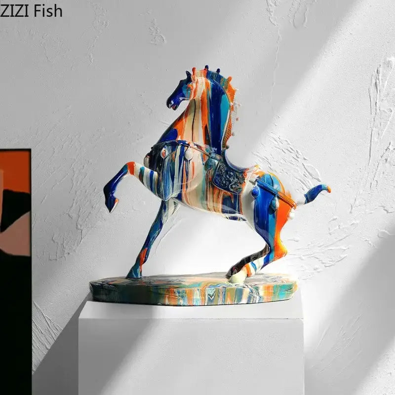 DecorBites™ Animal Resin Statue Collection: Abstract Horse Cow French Bullfighting Dog Sculpture