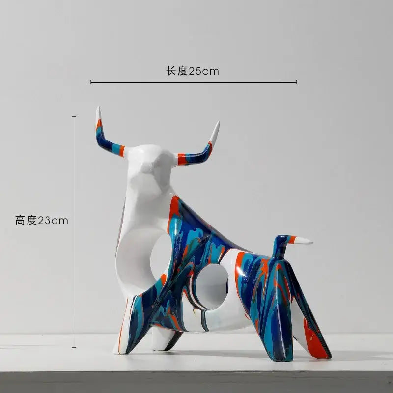 DecorBites™ Animal Resin Statue Collection: Abstract Horse Cow French Bullfighting Dog Sculpture
