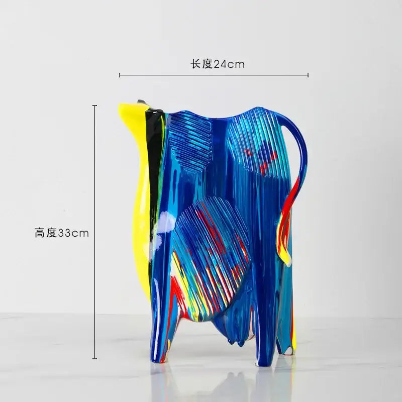 DecorBites™ Animal Resin Statue Collection: Abstract Horse Cow French Bullfighting Dog Sculpture