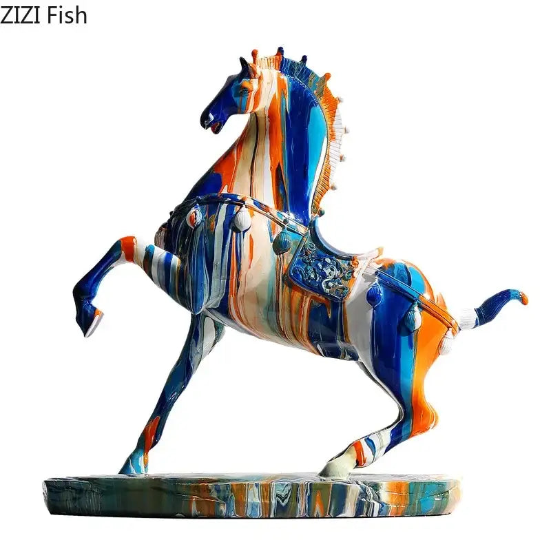DecorBites™ Animal Resin Statue Collection: Abstract Horse Cow French Bullfighting Dog Sculpture