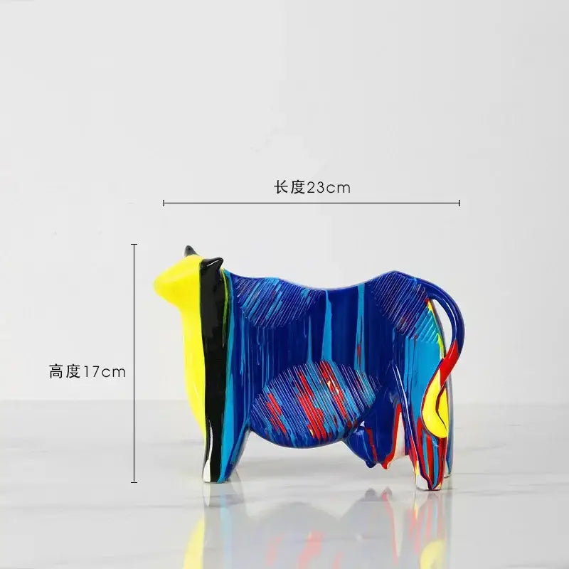 DecorBites™ Animal Resin Statue Collection: Abstract Horse Cow French Bullfighting Dog Sculpture