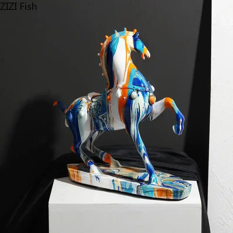 DecorBites™ Animal Resin Statue Collection: Abstract Horse Cow French Bullfighting Dog Sculpture