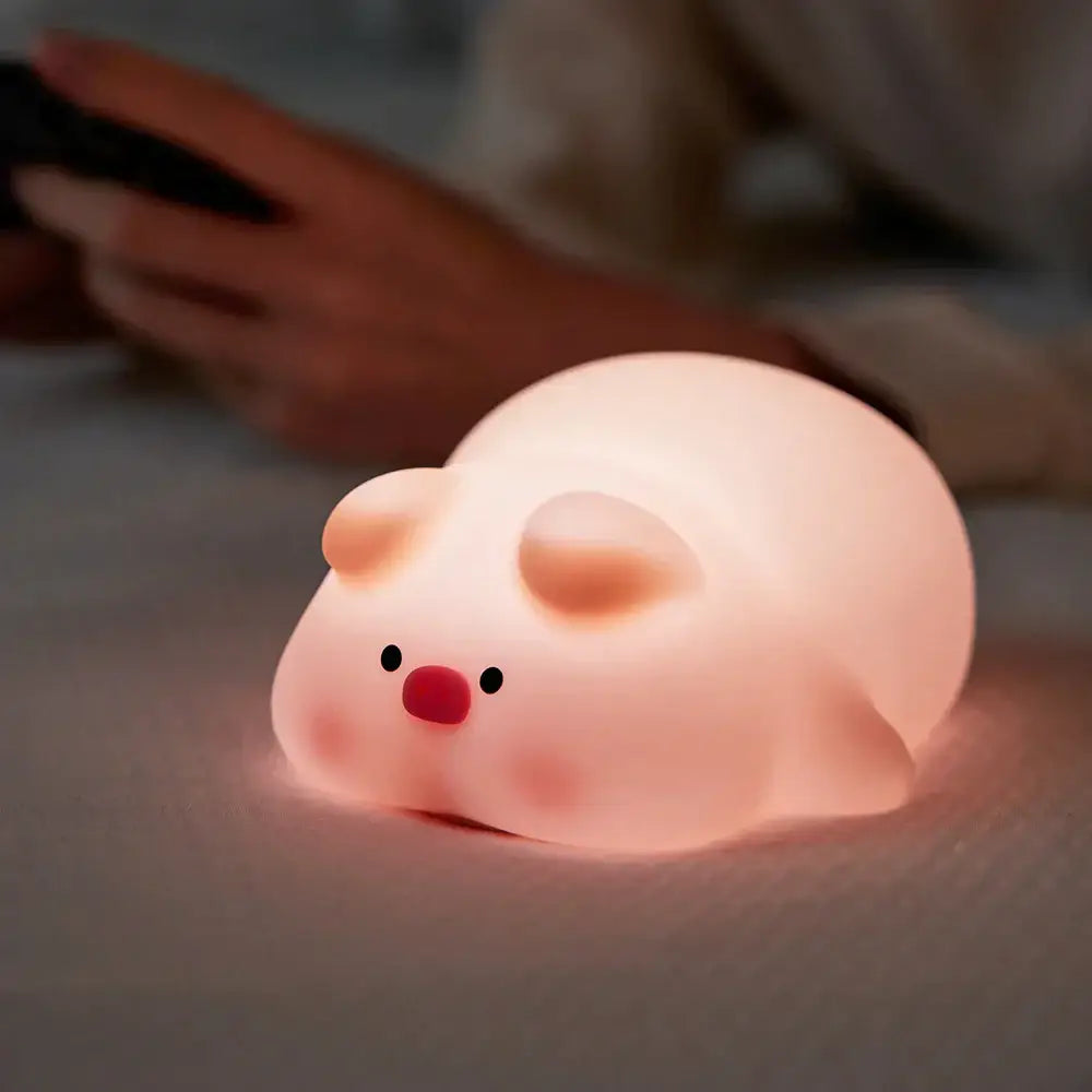 DecorBites™ Animal Silicone Night Light USB Rechargeable Timer Baby Kids Bedside Lamp