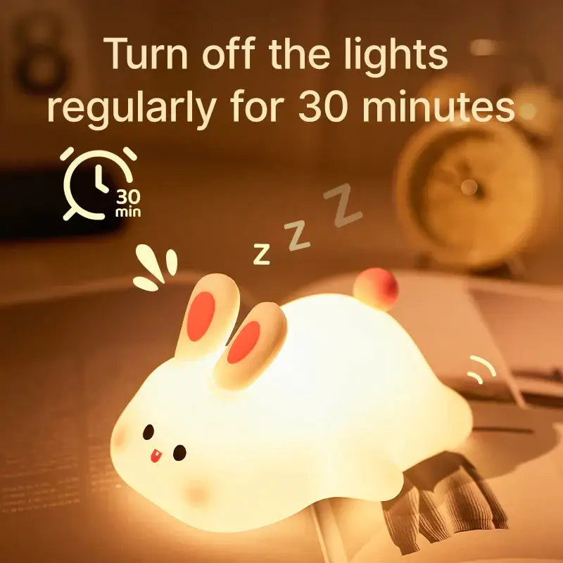 DecorBites™ Animal Silicone Night Light USB Rechargeable Timer Baby Kids Bedside Lamp