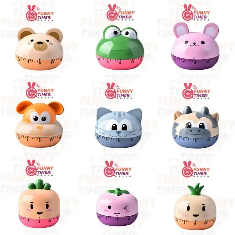 DecorBites™ Animal Vegetable Shape Digital Kitchen Timer - 60 Minute Countdown