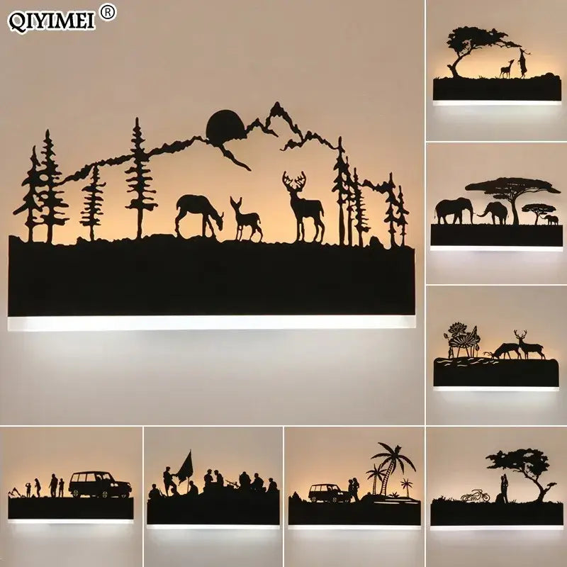 DecorBites™ Animal Wall Lamps: Upside Warm Down Cool Lighting for Living Room and Bedside