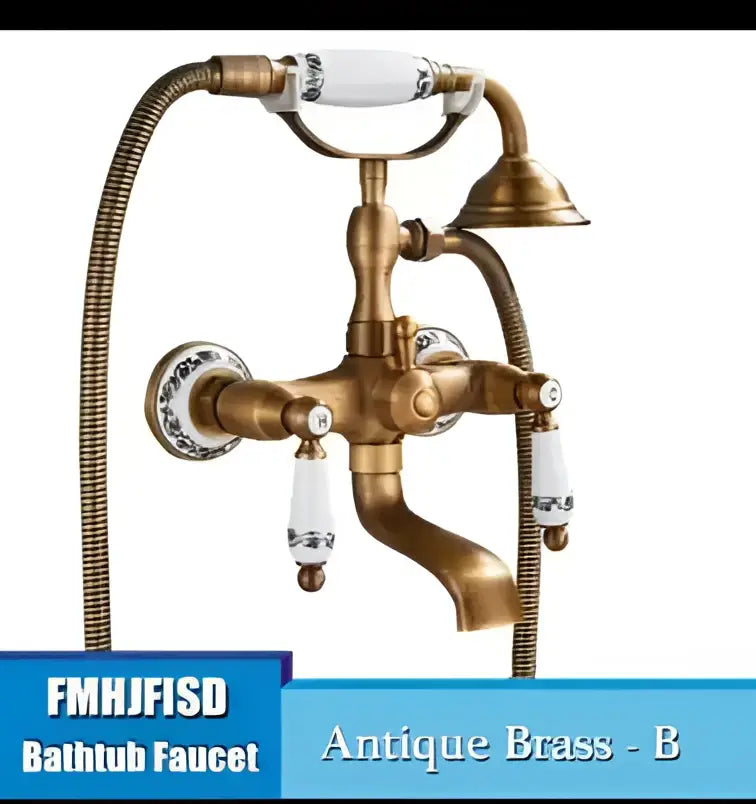 DecorBites™ Antique Bass Wall Mounted Shower Mixer Set