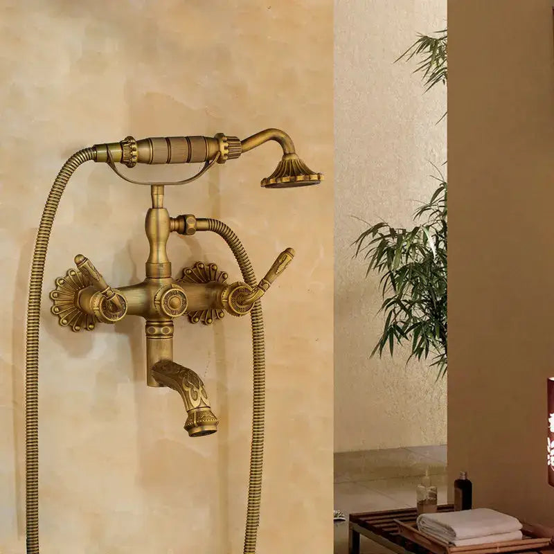 DecorBites™ Antique Bass Wall Mounted Shower Mixer Set