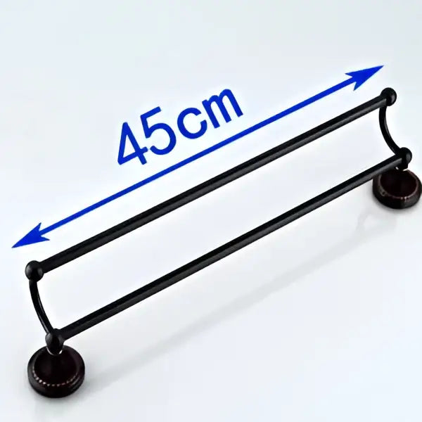 DecorBites™ Antique Black Brass Double Towel Bar 30-60cm - YT-12298-H