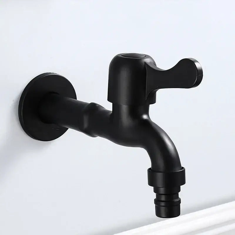 DecorBites™ Antique Black Brass Wall Mount Bibcock Tap for Outdoor Garden and Washing Machine
