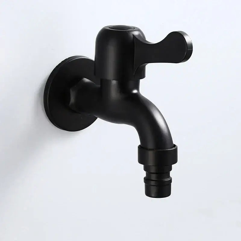 DecorBites™ Antique Black Brass Wall Mount Bibcock Tap for Outdoor Garden and Washing Machine
