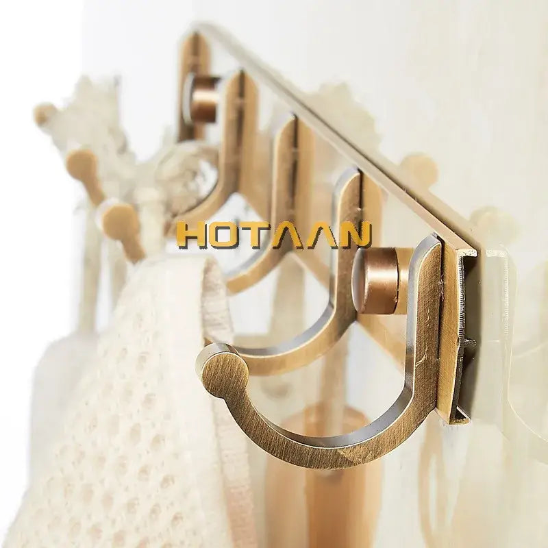 DecorBites™ Antique Black Robe Hook, Brass Finish Bathroom Hardware, Wall Hook, Clothes Hook.