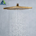 DecorBites™ Antique Brass 8-inch Square Rainfall Shower Head - Premium Brass Top