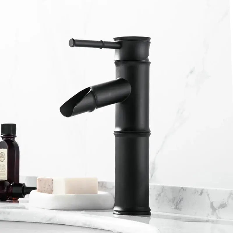 DecorBites™ Antique Brass Bamboo Single Handle Basin Faucet