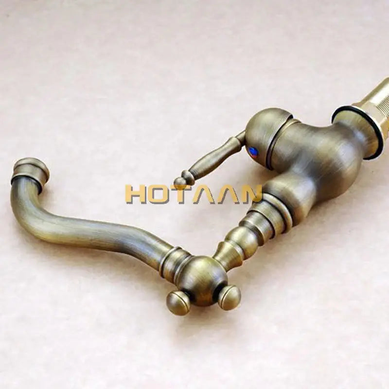 DecorBites™ Antique Brass Basin Faucet, Bathroom Mixer Tap, Basin Faucet YT-5047