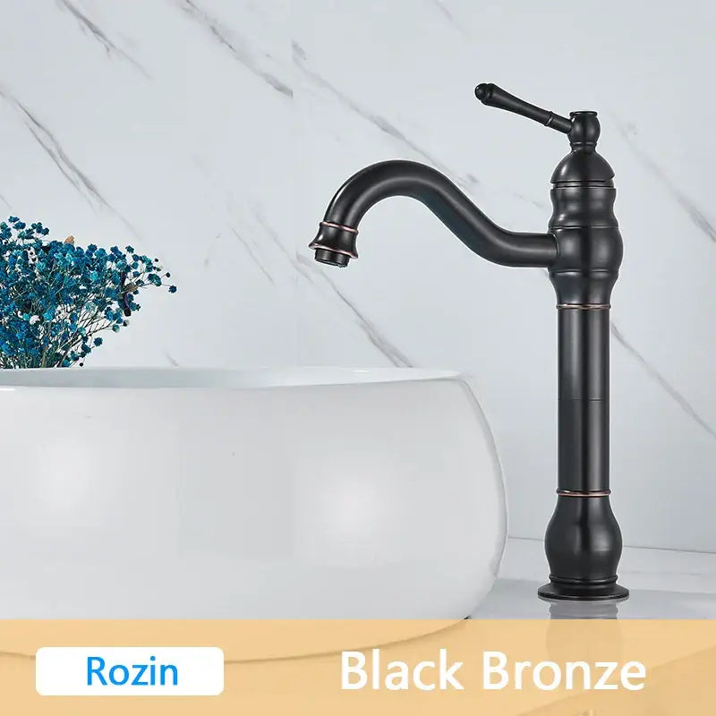DecorBites™ صنبور حوض نحاسي عتيق بمقبض واحد خلاط حوض الحمام