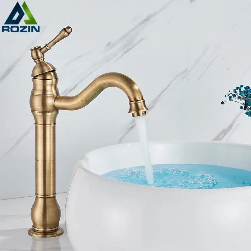 DecorBites™ صنبور حوض نحاسي عتيق بمقبض واحد خلاط حوض الحمام