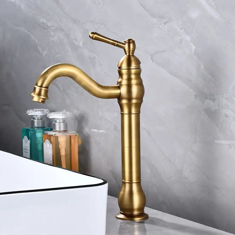 DecorBites™ Antique Brass Basin Faucet Single Hole Vessel Sink Mixer Tap - 4 Colors