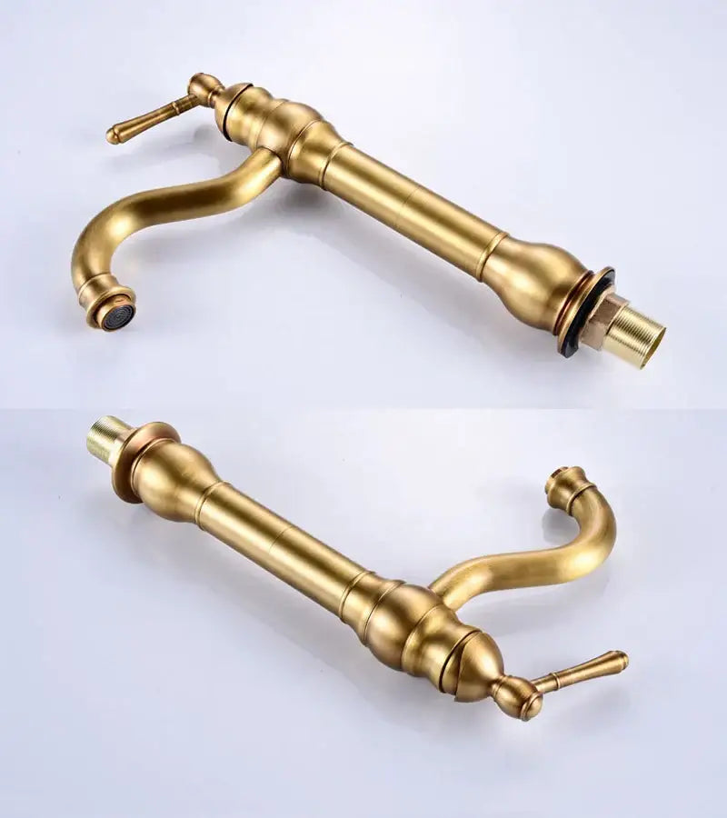 DecorBites™ Antique Brass Basin Faucet Single Hole Vessel Sink Mixer Tap - 4 Colors