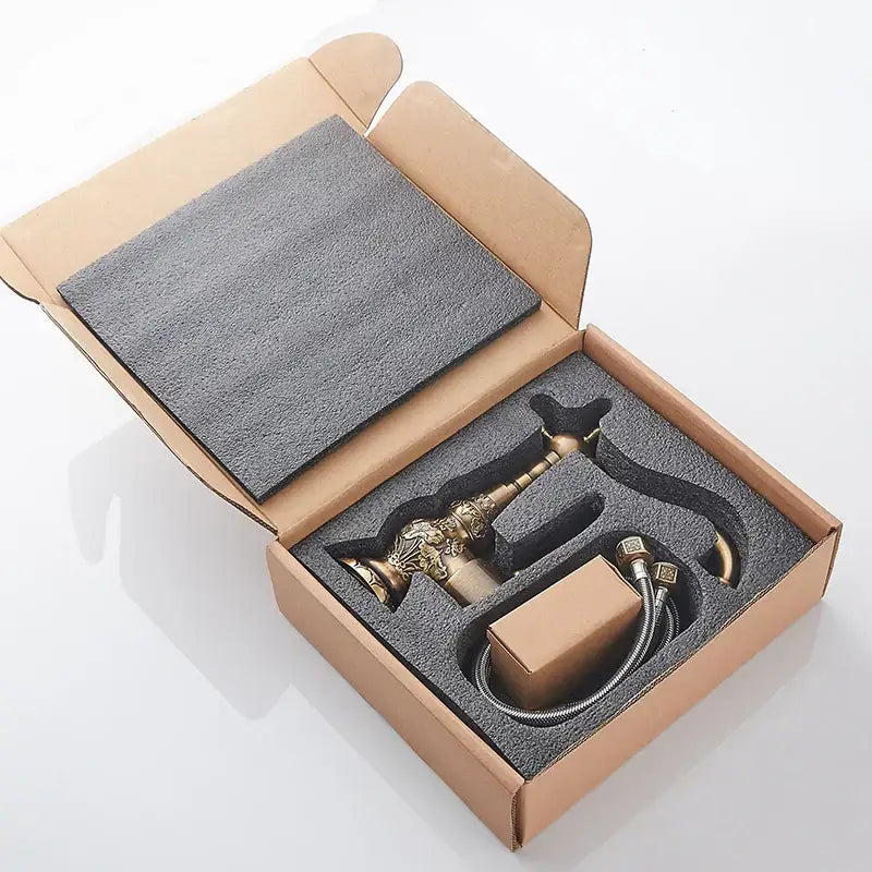 DecorBites™ Antique Brass Basin Faucet with Single Handle Hot/Cold Mixer Taps Rotation AL-9966F