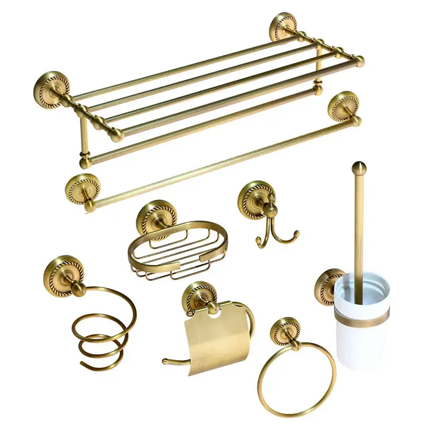 DecorBites™ Antique Brass Bathroom Hardware Set-SOAP DISH TOILET HOLDER - ACCESSORY