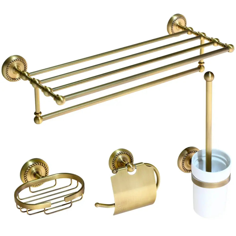 DecorBites™ Antique Brass Bathroom Hardware Set-SOAP DISH TOILET HOLDER - ACCESSORY