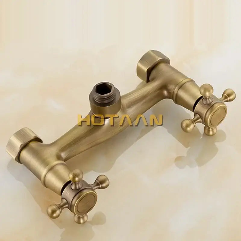 DecorBites™ Antique Brass Bathroom Shower and Basin Tap Set