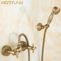 DecorBites™ Antique Brass Bathroom Shower and Basin Tap Set