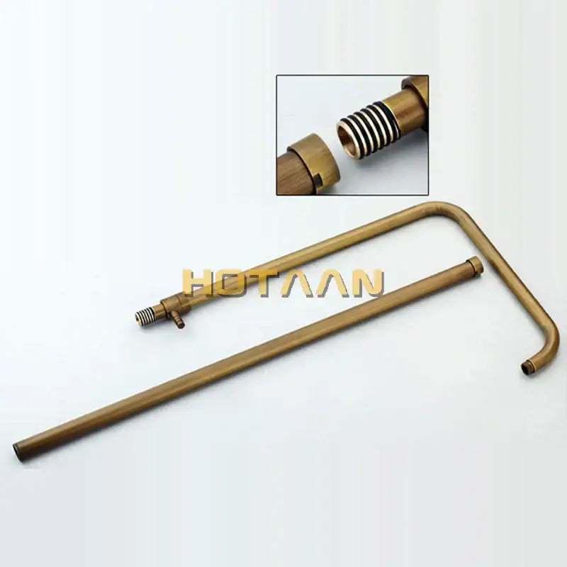 DecorBites™ Antique Brass Bathroom Shower Faucet Set with Handshower, Tub Spout, and 8" Rainfall Head