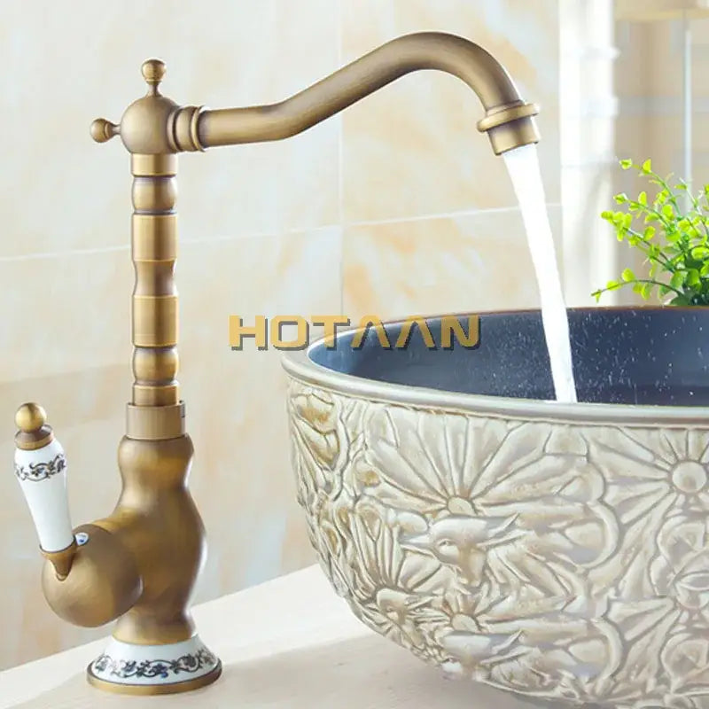 خلاط حوض حمام DecorBites™ من النحاس العتيق، بفتحة واحدة للتركيب على السطح