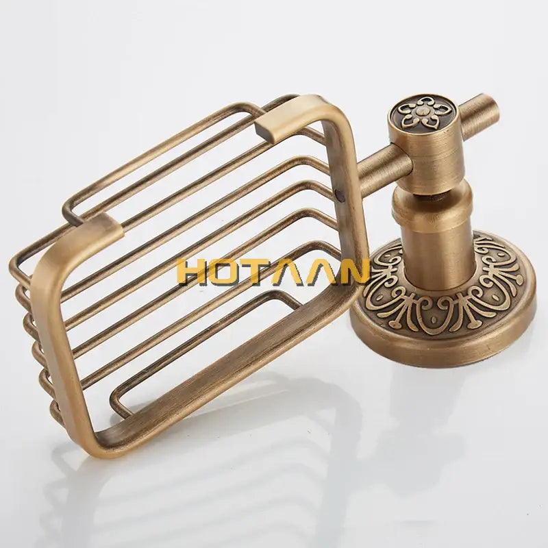 DecorBites™ Antique Brass Bathroom Soap Basket Wall Mounted Soap Dish Holder