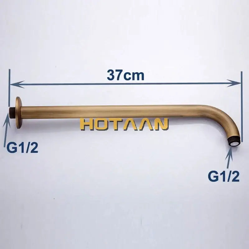 DecorBites™ Antique Brass Bathroom Tub Shower Arm 37cm Wall Mount YT-5130-A