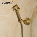DecorBites™ Antique Brass Bidet Faucet Wall Mount with Hand Shower - Bathroom Accessory