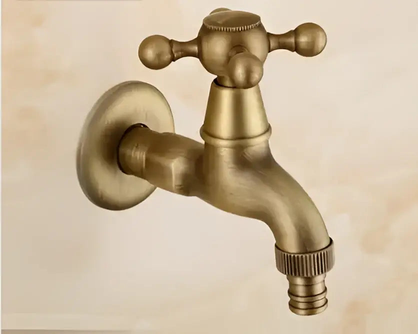 DecorBites™ Antique Brass Dragon Carved Outdoor Washing Machine Faucet Cold Tap