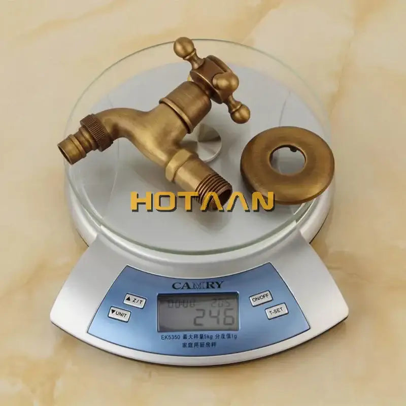DecorBites™ Antique Brass Finish Wall Mount Garden Bibcock Faucet