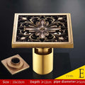DecorBites™ Antique Brass Fish Style Shower Drain 10cm Square Floor Drainer