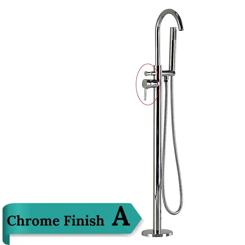 DecorBites™ Antique Brass Floor Mount Tub Faucet Swivel Spout Shower Mixer Tap