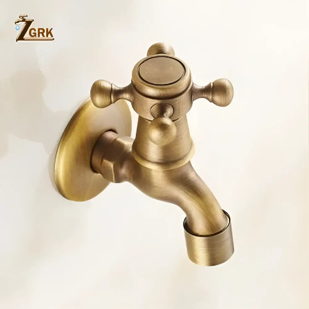 DecorBites™ صنبور ماء نحاسي عتيق مزخرف للحديقة والحمام والاستخدام الخارجي