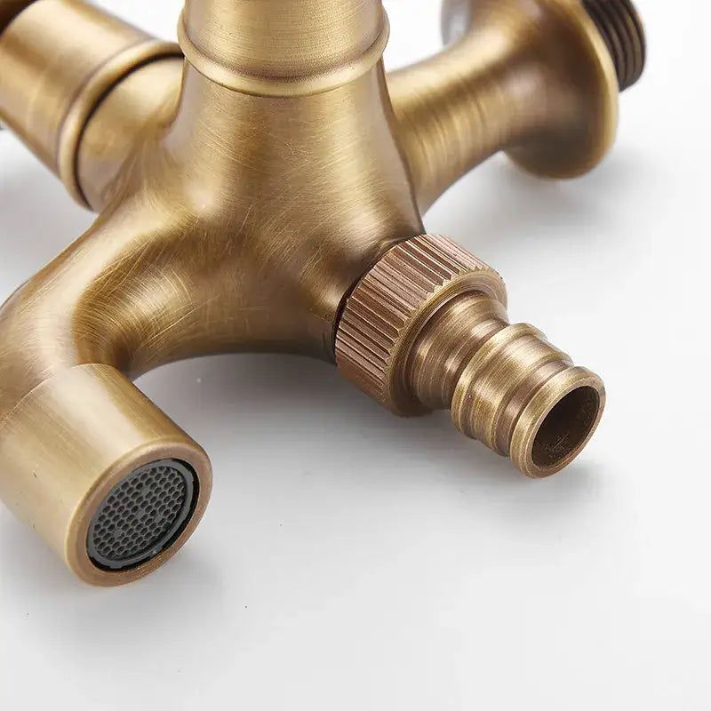 DecorBites™ Antique Brass Garden Bibcocks Single Cold Tap Faucet for Outdoor Use