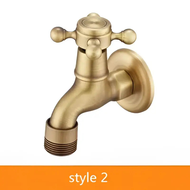 DecorBites™ Antique Brass Garden Bibcocks Single Cold Tap Faucet for Outdoor Use