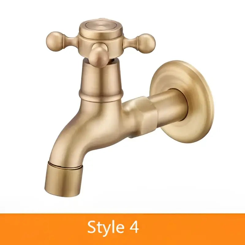 DecorBites™ Antique Brass Garden Bibcocks Single Cold Tap Faucet for Outdoor Use