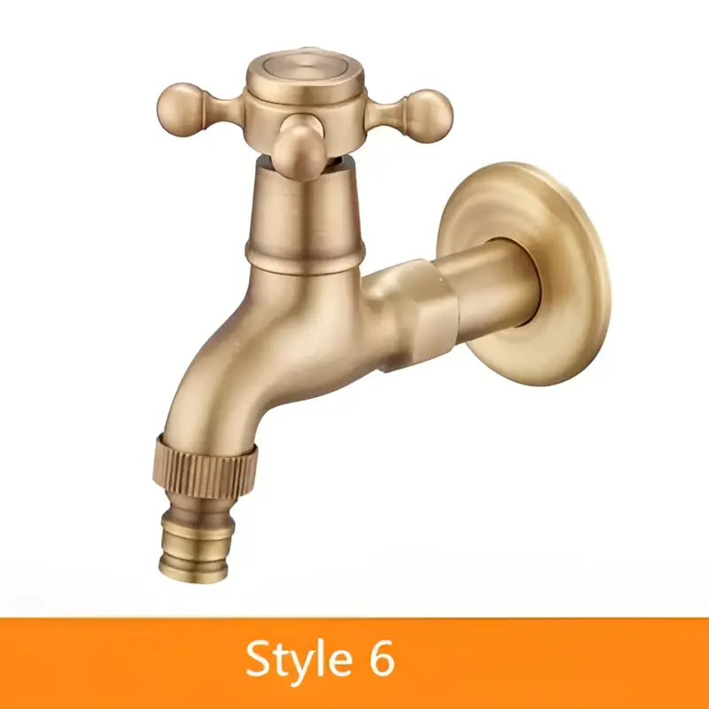 DecorBites™ Antique Brass Garden Bibcocks Single Cold Tap Faucet for Outdoor Use