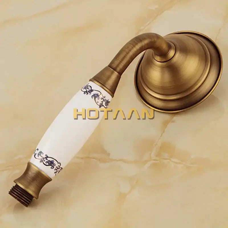 DecorBites™ Antique Brass Hand-Held Shower Head Kit - Wall Mounted Shower Faucet