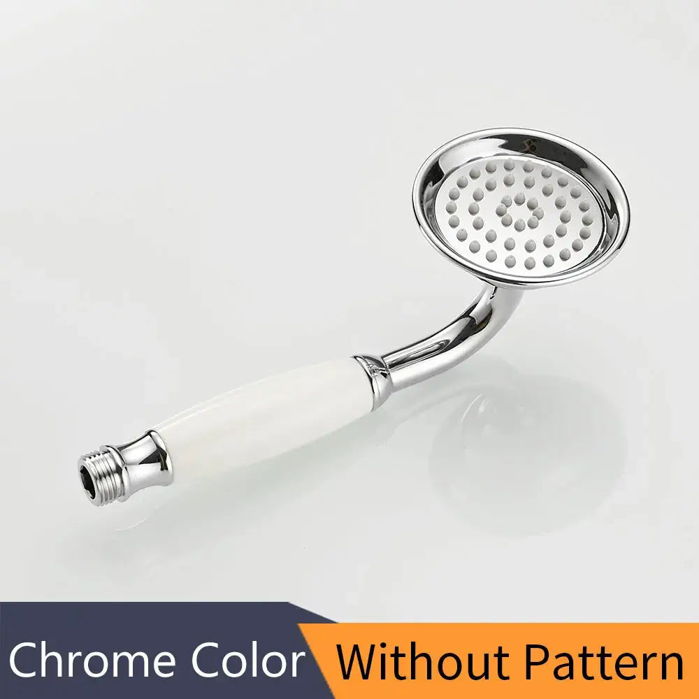 DecorBites™ Antique Brass Hand Held Shower with Luxury Ceramics - Round Rainfall Faucet