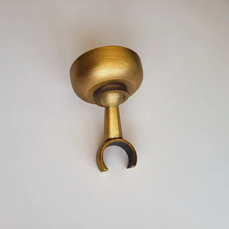 DecorBites™ Antique Brass Hand Shower Holder Hook Pedestal Bracket Wall Mount Bathroom Accessories