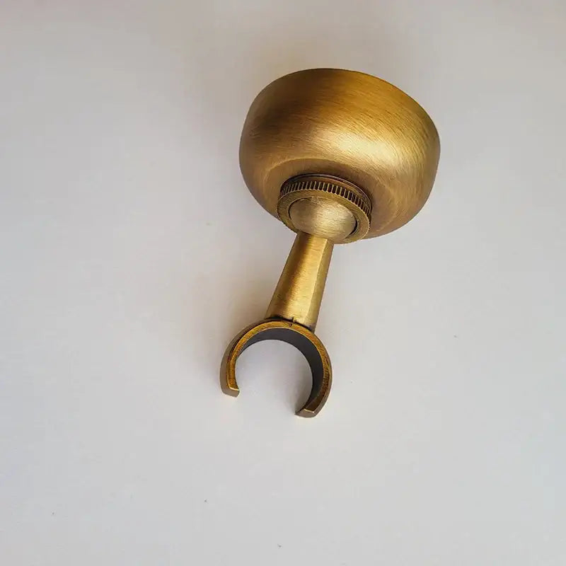 DecorBites™ Antique Brass Hand Shower Holder Hook Pedestal Bracket Wall Mount Bathroom Accessories
