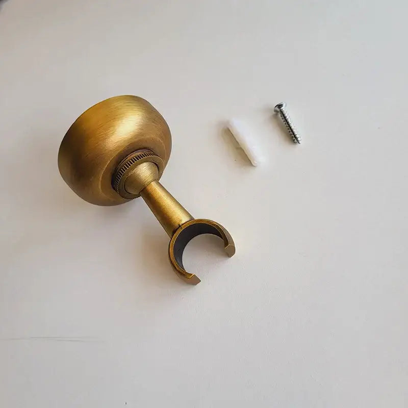 DecorBites™ Antique Brass Hand Shower Holder Hook Pedestal Bracket Wall Mount Bathroom Accessories